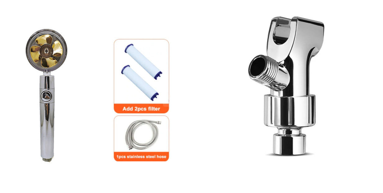 Shower Head Water Saving Flow 360 Degrees Rotating With Small Fan ABS Rain High Pressure Spray Nozzle Bathroom Accessories 90