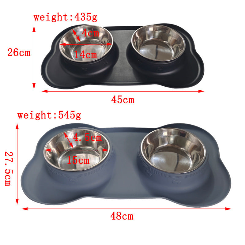 Large Silicone Pet Bowl Double Dog Bowl Stainless Steel 907ebdd7 72f7 45f0 9be0 7c1535d9fa41
