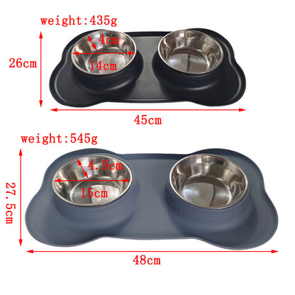 Large Silicone Pet Bowl Double Dog Bowl Stainless Steel 907ebdd7 72f7 45f0 9be0 7c1535d9fa41