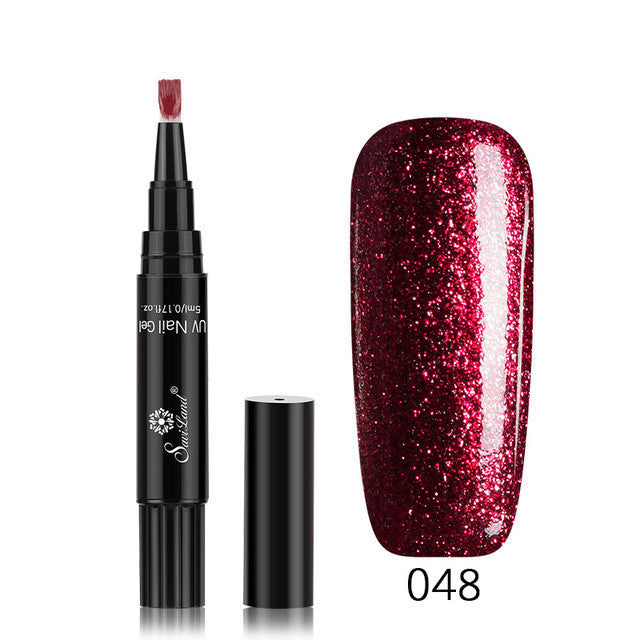 3 In 1 Gel Nail Varnish Pen Glitter One Step Nail Art Gel Polish Hybrid - HD Wireless Product #11