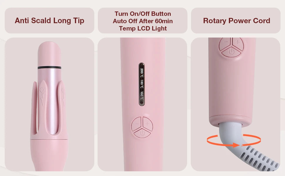 New 2 In 1 Automatic Hair Curler Straightener Negative Ion Electric Ceramic Fast Heating Rotating Magic Curler