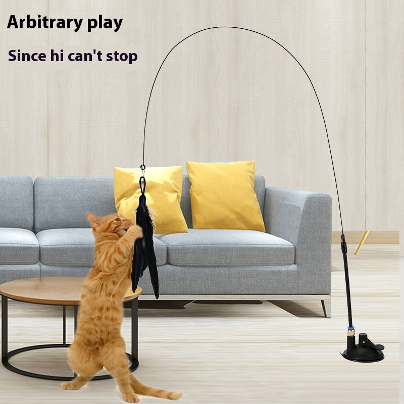 Cat Teaser With Bell Long Brush Holder Suction Cup Self-Hi Bite-resistant Feather 90a37823 81ab 448c a075 987e76bb23c5 trans