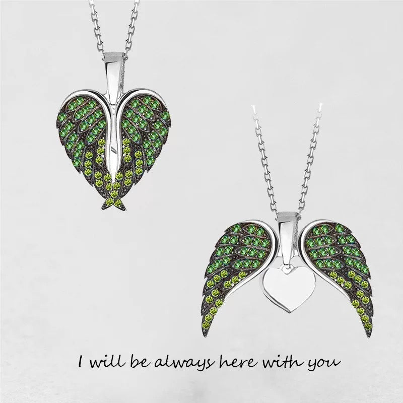Angel Wings Heart Pendant Necklace Women 90b1f20e 2eec 435b 9210 aa466e1de86c