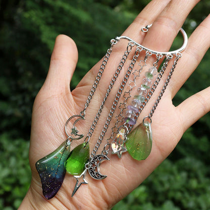 Natural Crystal Gravel Silver Ear Hook Handmade Earrings 90ce6d3c b9cb 4cbd bad5 2b21d2865225