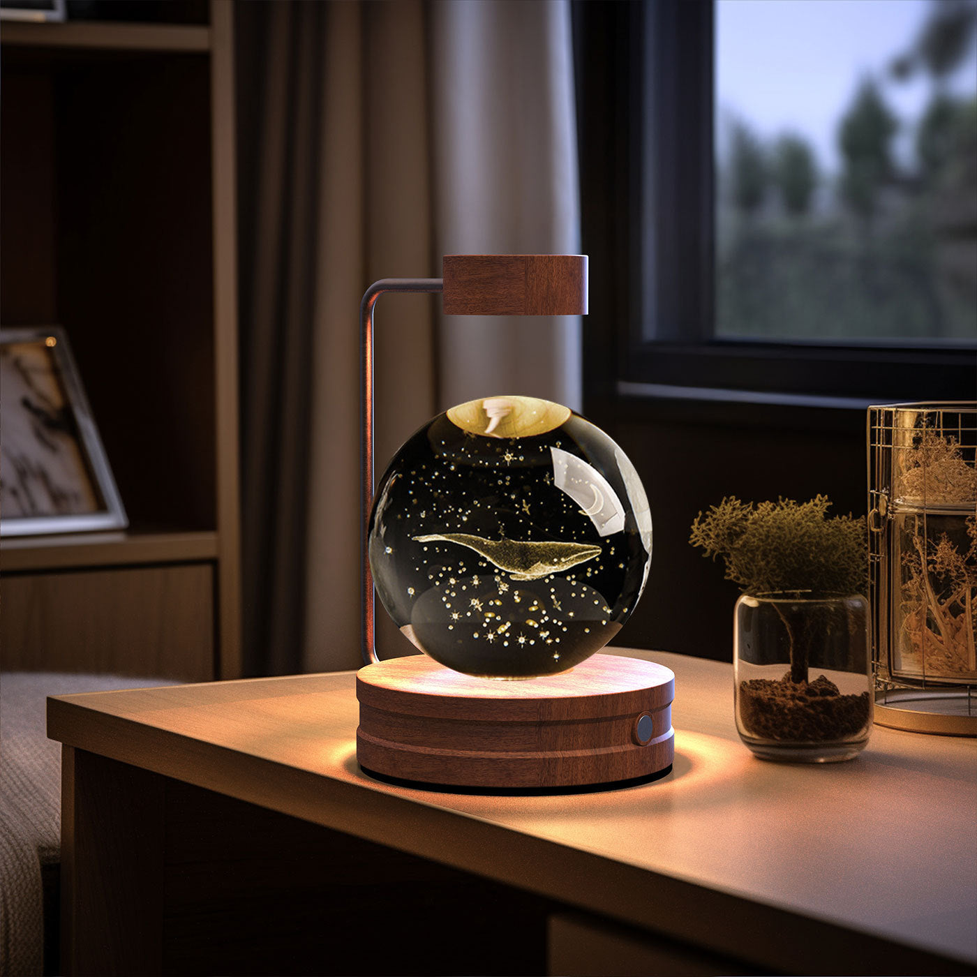 Crystal Ball Cosmic Dinosaur Indoor Night Light USB Power Warm Bedside Light Birthday Gift Night Lamp 90fa63f2 83bd 4b89 9dba