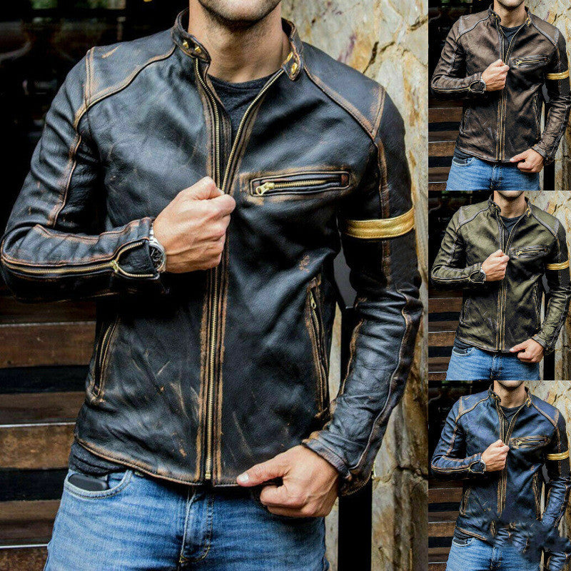 Motorcycle Leather Jacket For Men 910292375951