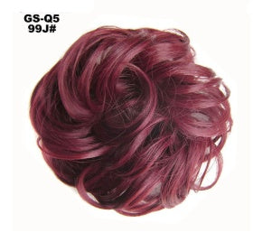 Europe, Japan, and South Korea popular hair bun fluffy natural drawstring curly hair ball head hair ring hair set female hair