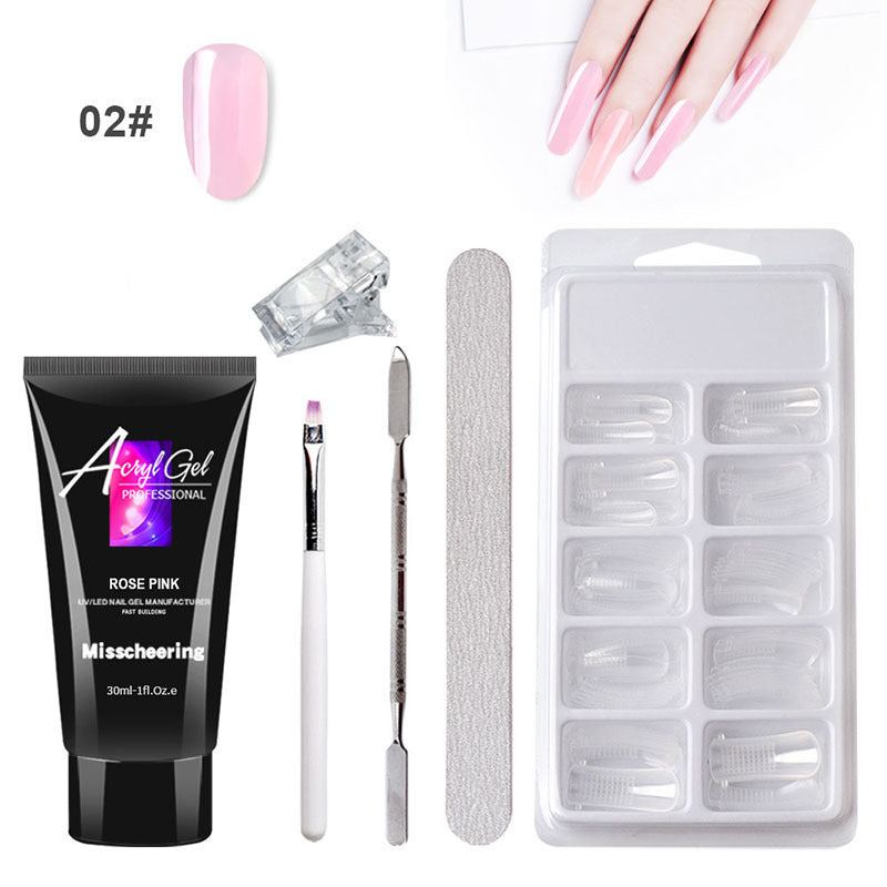 Painless Extension Gel Nail Art Without Paper Holder Quick Model Painless Crystal Gel Set 910833037744