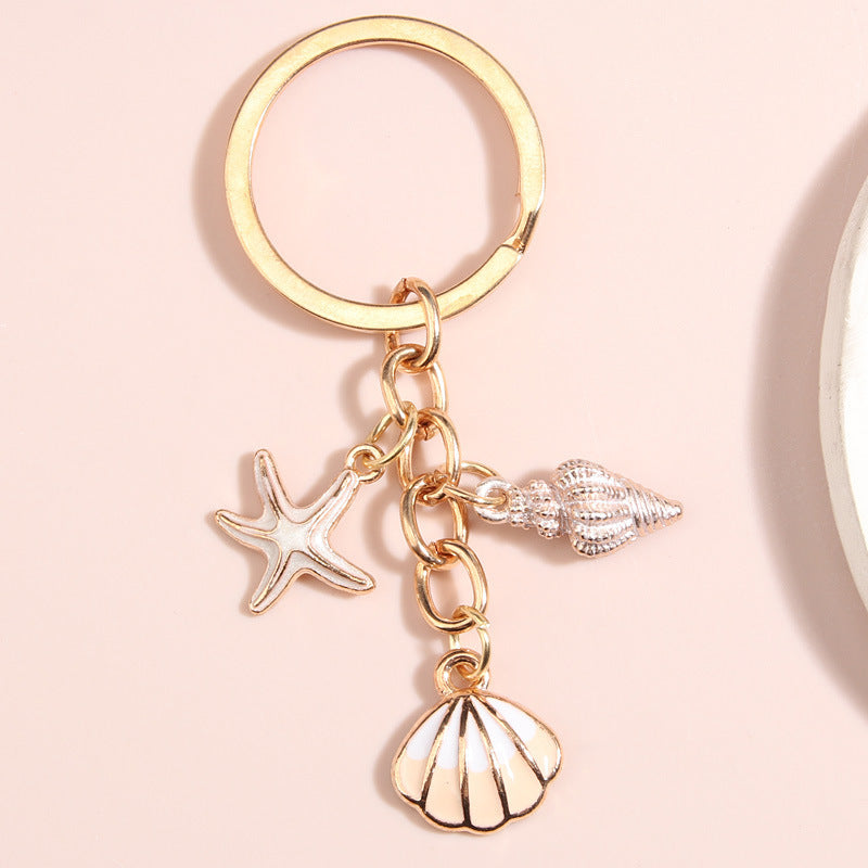 Creative Shell Starfish Mermaid Alloy Drip Keychain Pendant 910a7b2c c162 4a91 bbda ed261f95257c
