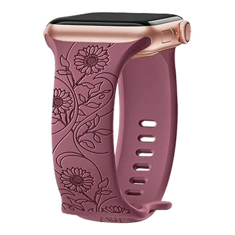 Laser Carved Embossed Brocade Sunflower Silicone Strap 912860e1 8370 4e9e 9833 9a4ef65daa20