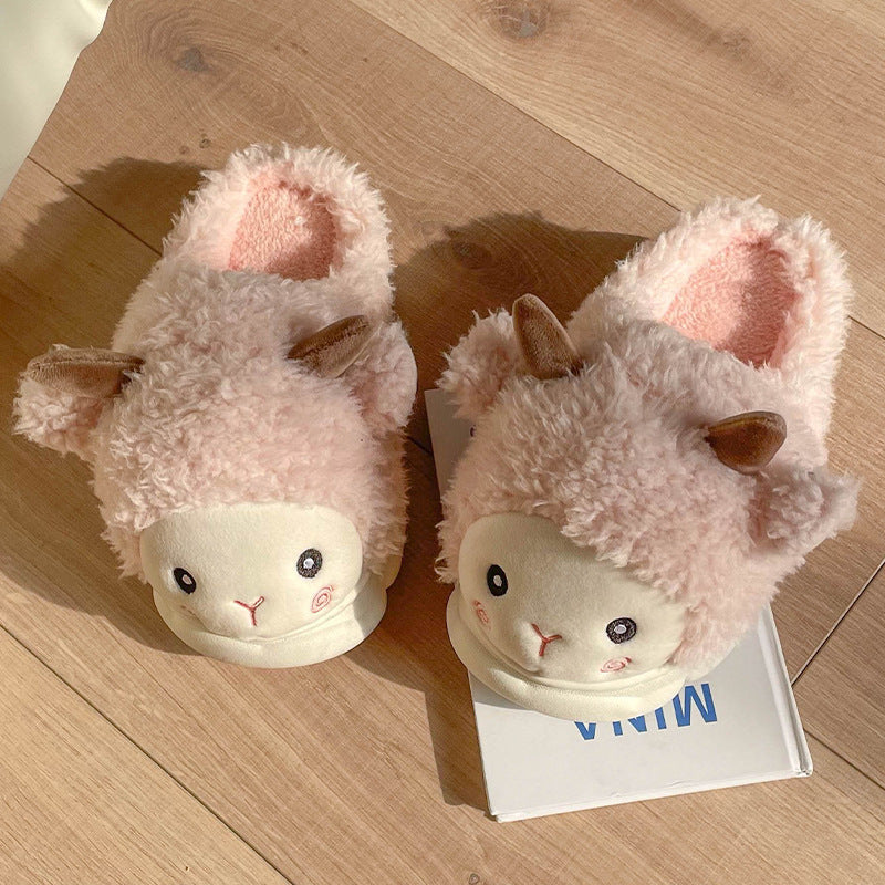 Cute Lamb Cotton Slippers Women's Autumn And Winter 915873ba 56a4 4e25 9342 c2d79f96363c