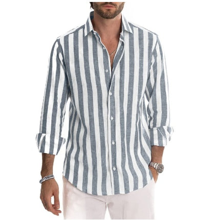 Striped Long-sleeved Casual Men's Shirt 9158b6b2 3c93 4733 be86 a6cab6e599d1