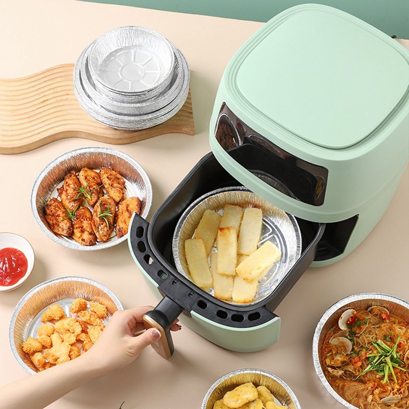 Non-stick Aluminum Foil Liners Air Fryer Disposable Paper Liner Oil-proof Steaming Basket Kitchen Tool BBQ Drip Pan Tray 9161