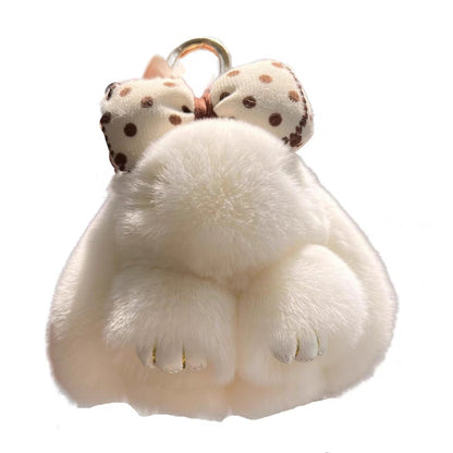 Rabbit Fur Bow Bunny Car Key Ring 917e9f0f c150 4bfa 839d 1be8ba2e45d3