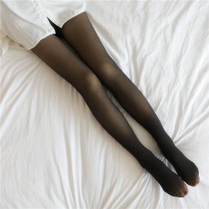 Fake Translucent Plus Size Leggings Fleece Lined Tights Fall And Winter Warm Fleece Pantyhose Women Fleece Lined Pantyhose Th