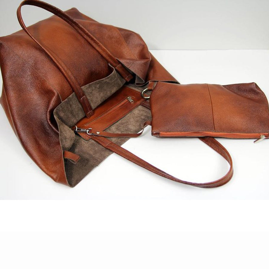 New Large Women Soft Leather Large Capacity One-shoulder Portable Tote Bag 91917ef9 0bfa 4623 9c9a 557eaa6fd0fa