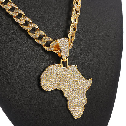 Africa Map Cuba Chain Diamond Personality Fashion Pendant Necklace 91be7462 92d5 454e b9e1 22d4c694b7f1