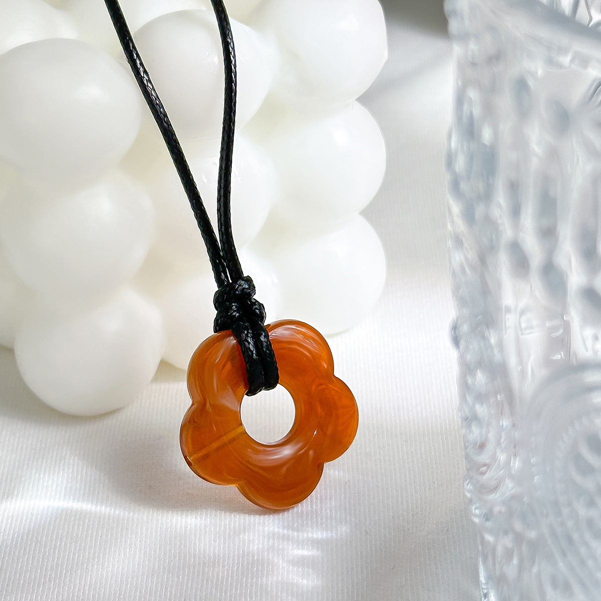 Wax Thread Adjustable Simple Flower Necklace 91c46789 a0e4 41c9 842d 7ac0210b53cd