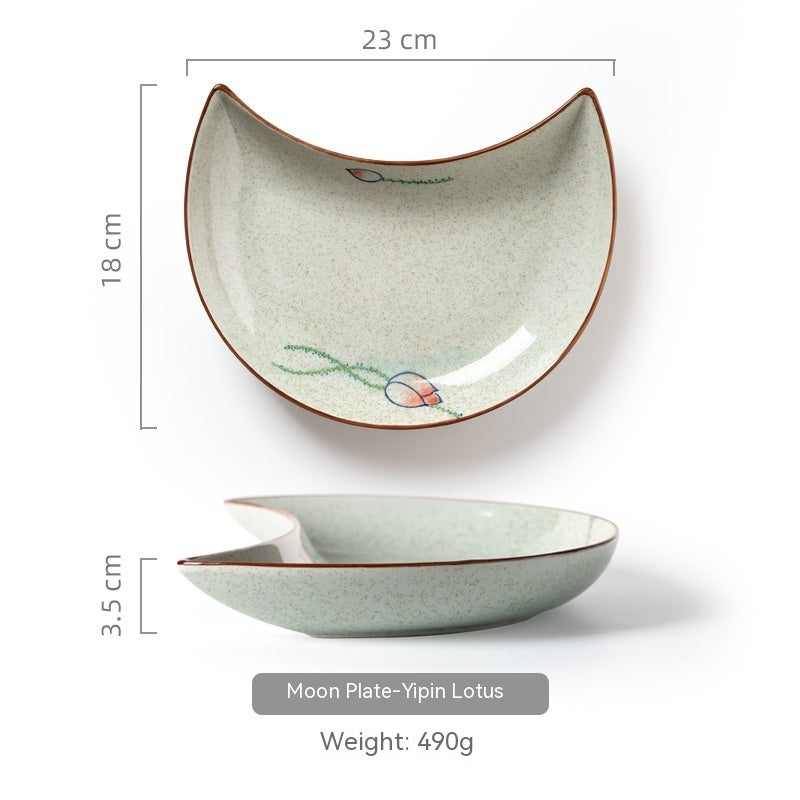 Household Ceramic Moon Platter Tableware 91ecfa08 2302 47dd 9245 e7cb8c129325 trans