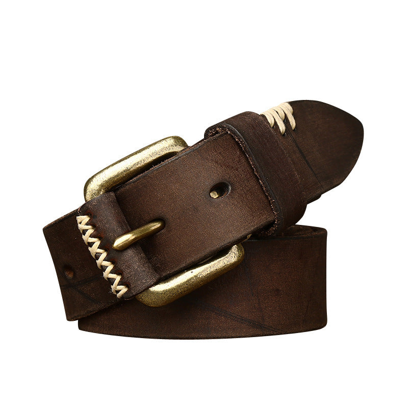 Handmade Retro First Layer Cow Leather Belt 91fa470e fb7b 46ef 95ce e5325817dd9b