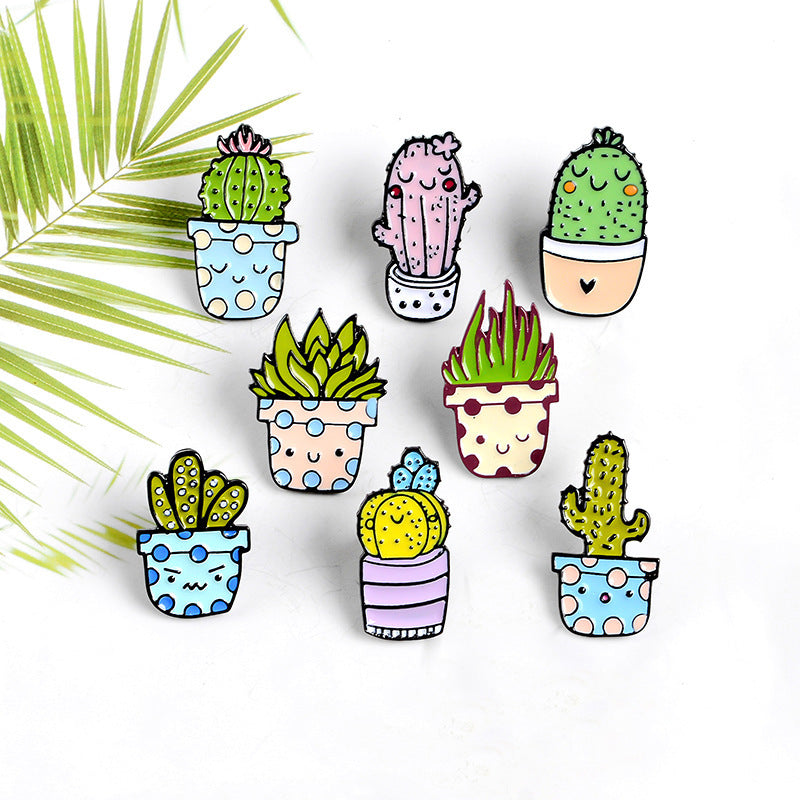 Creative all-match cactus alloy drip brooch 920832824674