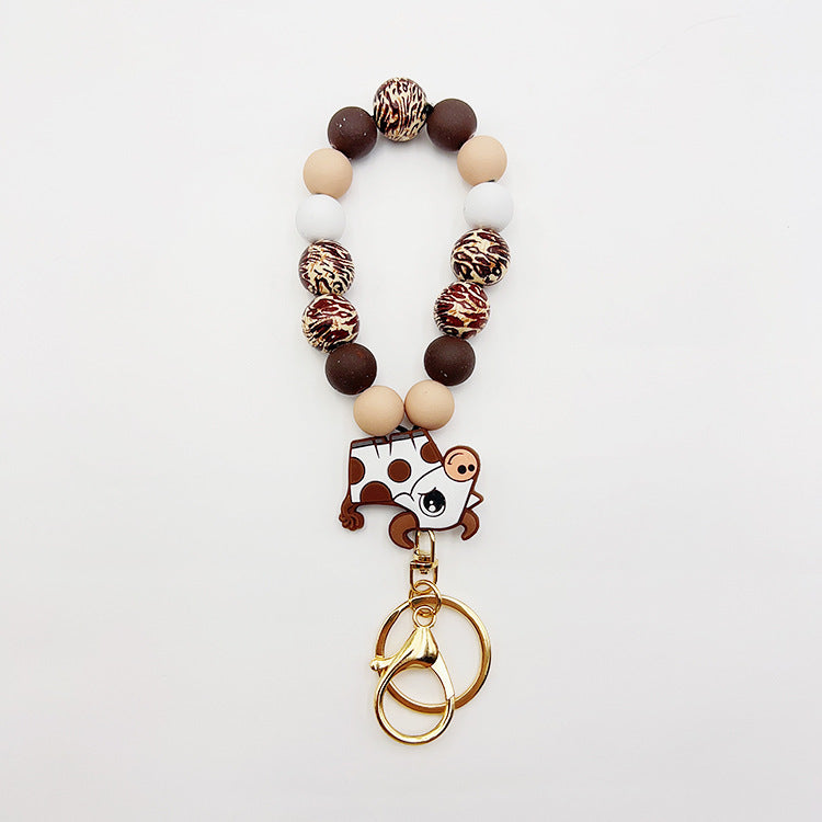 Silicone Wooden Beads Bracelet Keychain 9210d13e ee25 424e 881b ac33a2a81de4