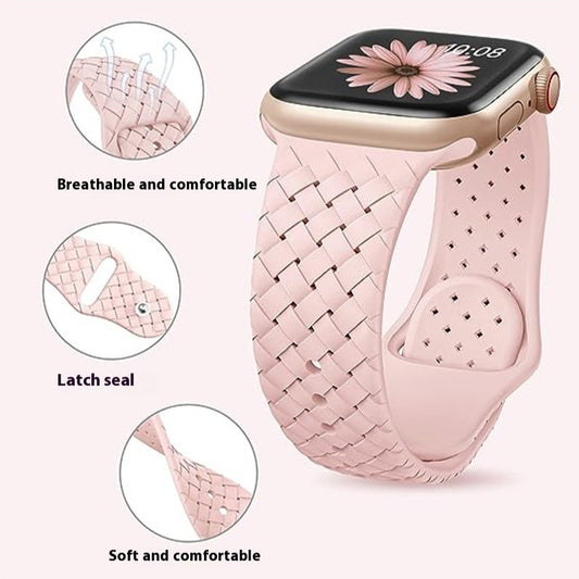 Woven Pattern Silicone Watch Strap 921e55ef b902 4055 9e09 a4cfb7727920 fine