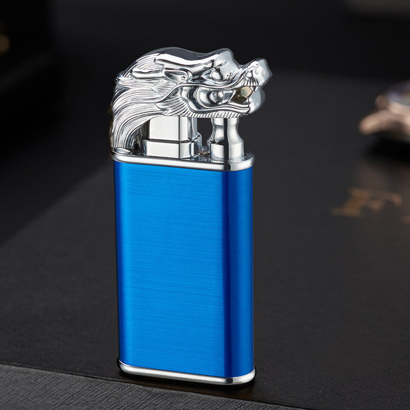 Creative Blue Flame Lighter Dolphin Dragon Tiger Double Fire Metal Winproof Lighter Inflatable Lighter 922d4513 e321 428b aaf