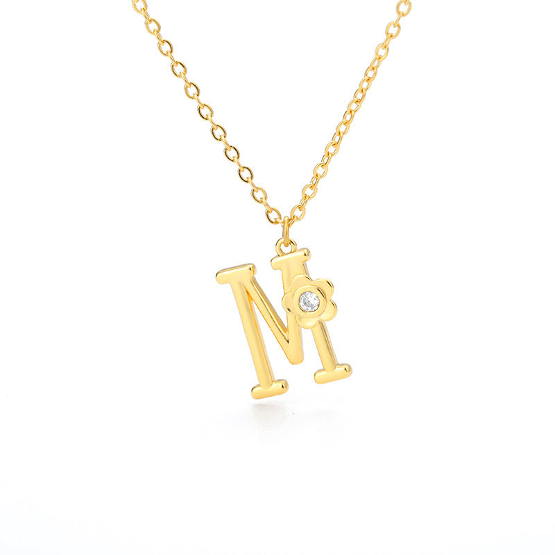 Rose English Alphabet Pendant Necklace 922eb467 9449 4c0c b147 74f82f0cae0f
