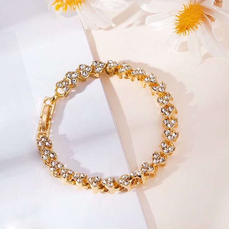 Heart-shaped Diamond Gold And Silver Plated Roman Bracelet 923036cd 72c1 4446 903d f109c819e3f8
