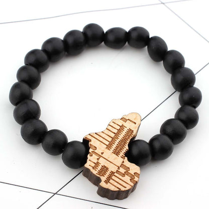 Africa map wooden sign bracelet 924040435755