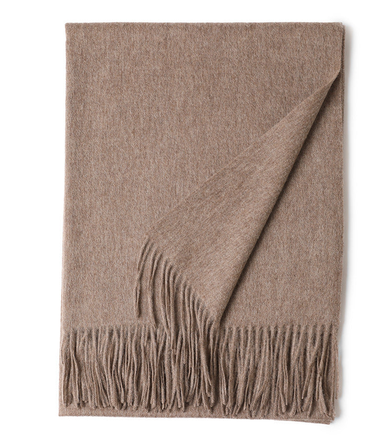 New Solid Color Wool Long Beard Warm Tassel Scarf Thick 92448c73 6e1b 438f bd68 0e7a2acd17ae