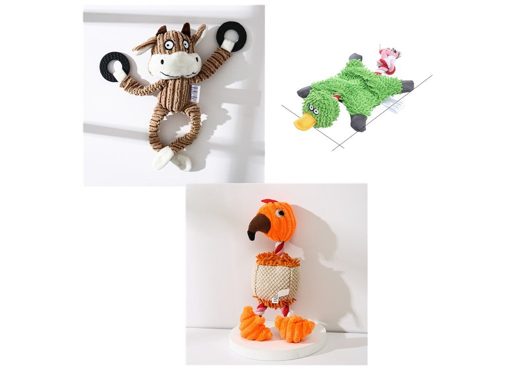 Pet Toy Donkey Shape Corduroy Chew Toy For Dogs Puppy Squeaker Squeaky Plush Bone Molar Dog Toy Pet Training Dog 925309c2 0dd