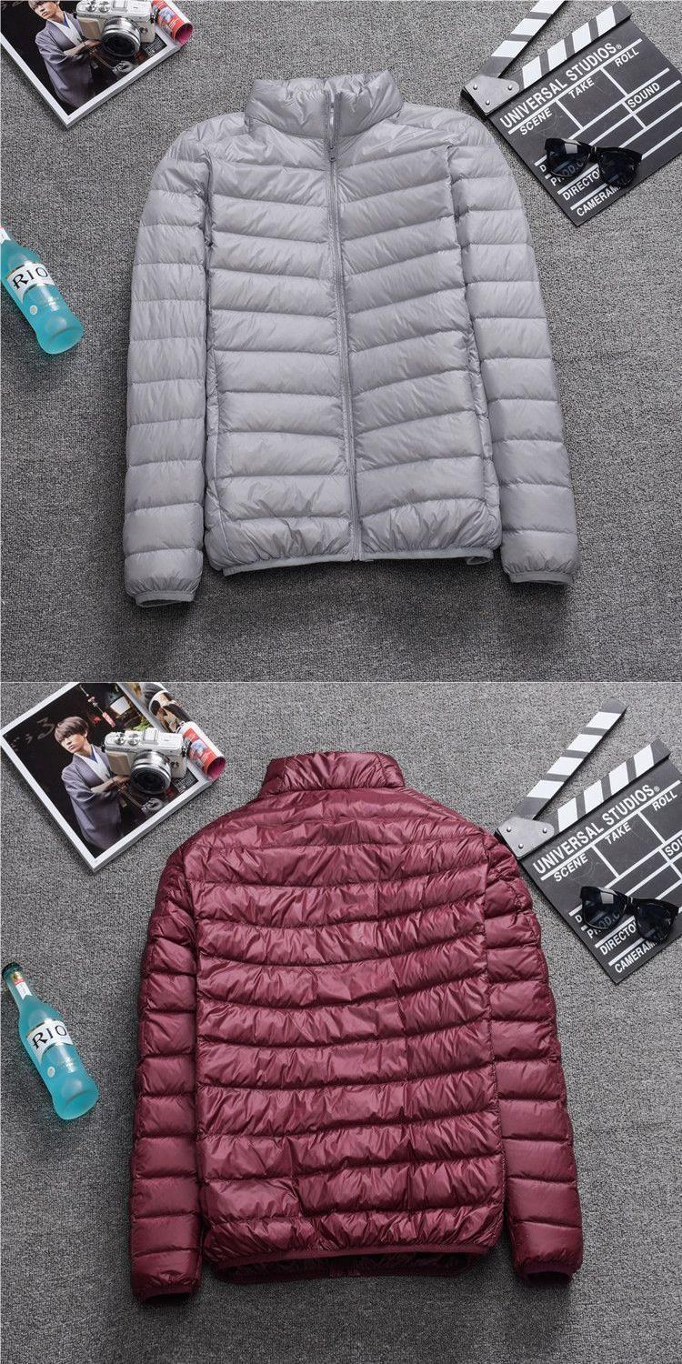 Men's Short Plus Size Lightweight Feather Jacket