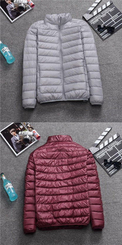 Men's Short Plus Size Lightweight Feather Jacket