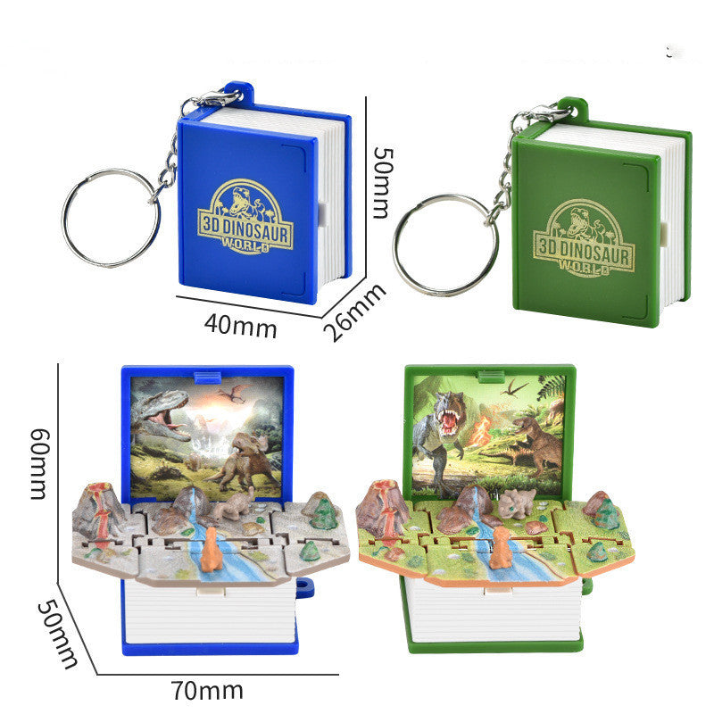 3D Dinosaur Pop-up Book Keychain Children Creative Decompression Toy - HD Wireless Product #4