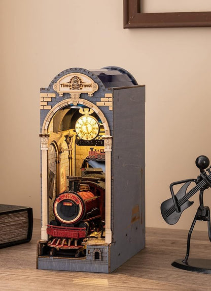 ROBOTIME Rolife DIY Book Nook Kit Bookend Stand Bookshelf Insert Bookcase Miniature Doll House Light 3D Puzzles TGB01-09 9264