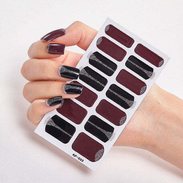 Solid Colors And Creative Nail Art Creative Women Salon Nail Decoration Fashion Nail Polish Nails Sticker Designer Nail Strip