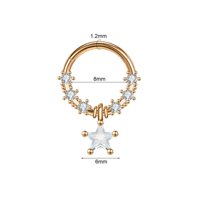 Closed Ring Star Ball Pendant Nose Ring Personality Piercing Jewelry 926cce0a 3e1d 492c 88b2 c239ea06eec3