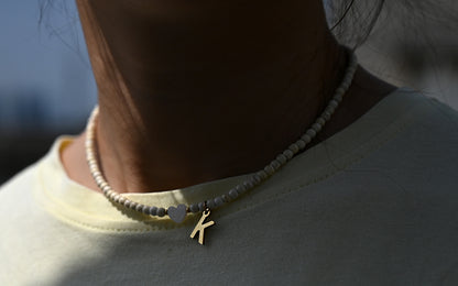 Разноцветные бусины Initial Choker для женщин из нержавеющей стали Lett