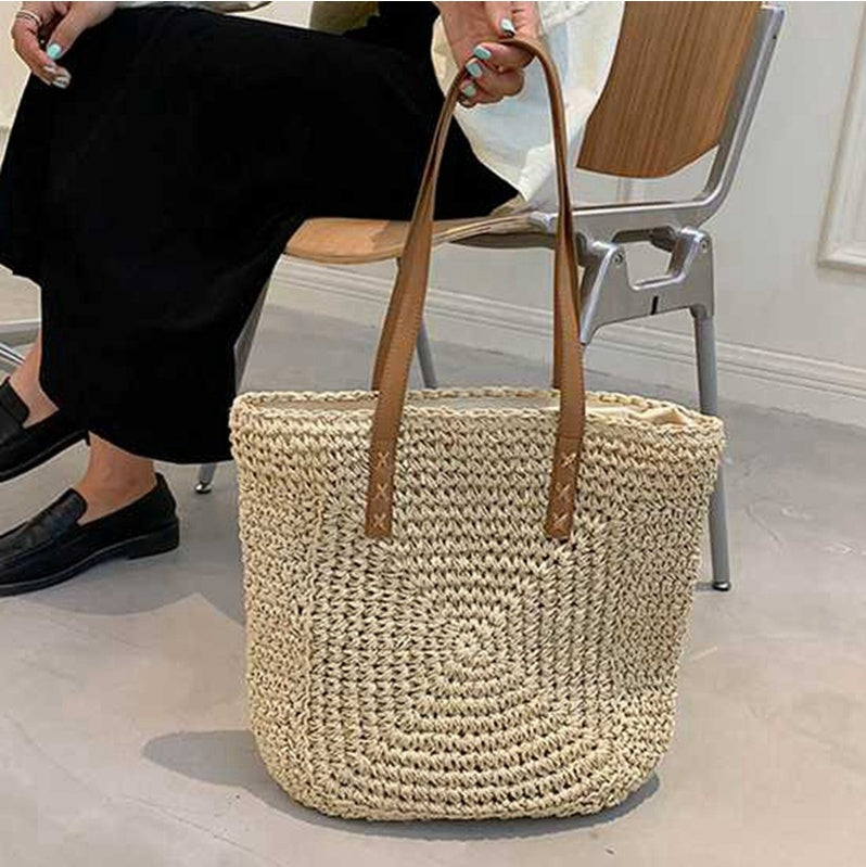 Large Capacity Straw Beach Shoulder Bag 9271ebbe 65b4 4d1e 9ee5 3951ad3483ec