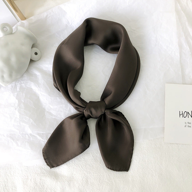 Pure color ladies tie wrap silk scarf 927434103192