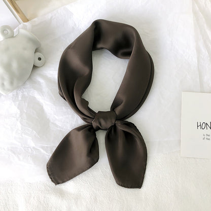 Pure color ladies tie wrap silk scarf 927434103192