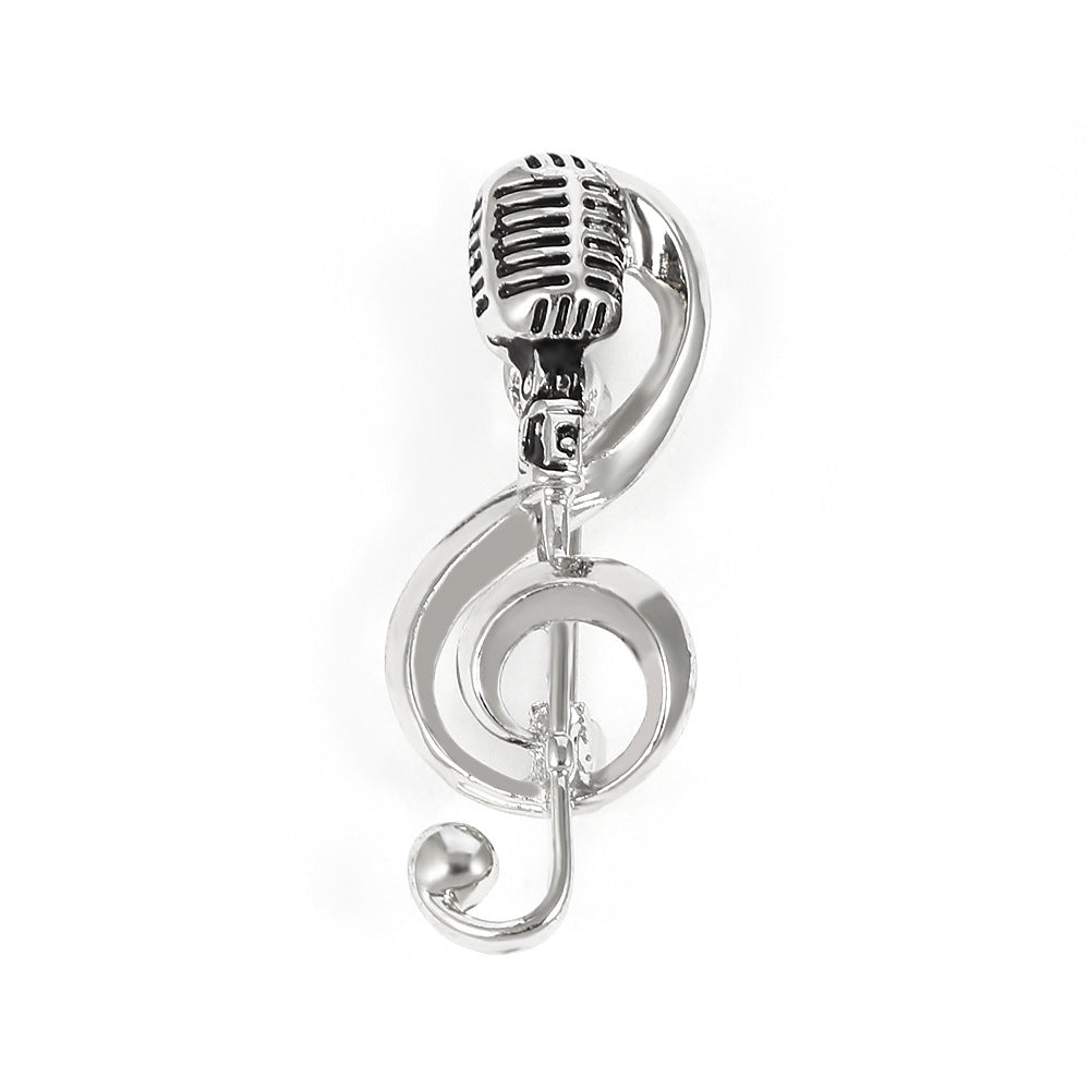 Retro microphone music brooch 929391642537