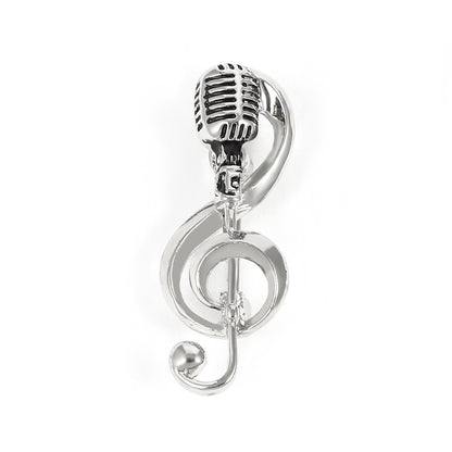 Retro microphone music brooch 929391642537