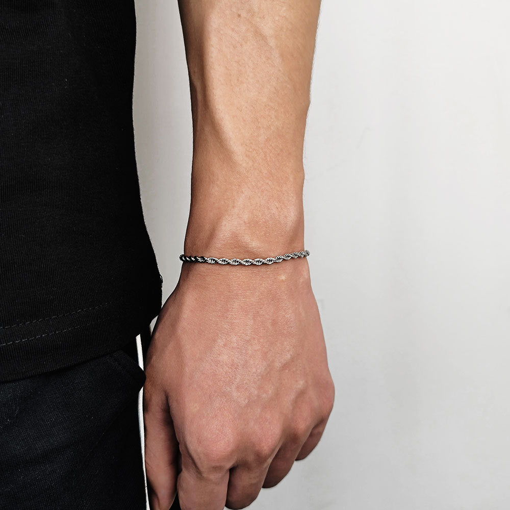 Fashion 18K Gold Button Chain Stainless Steel Twist Bracelet For Men 929c0647 1559 4433 917e 92d2e8db09ea