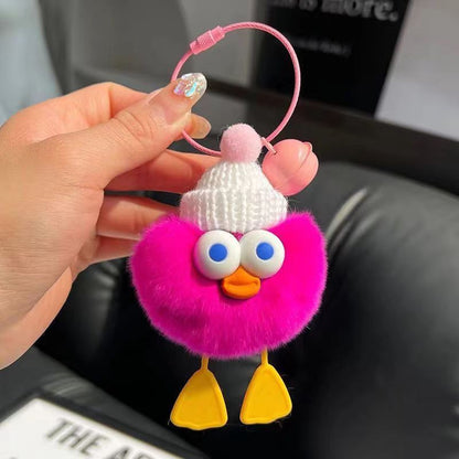 Cute Imitate Rex Rabbit Fur Little Duck Car Key Ring Pendant 92dc3dd5 7533 45cf bb29 ff53ca70f314