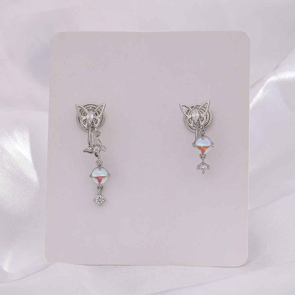 Moonstone Butterfly Earrings Long Light Luxury Asymmetric 93028689 c02b 4e8c bdf4 687f43f98b87