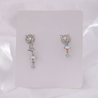 Moonstone Butterfly Earrings Long Light Luxury Asymmetric 93028689 c02b 4e8c bdf4 687f43f98b87