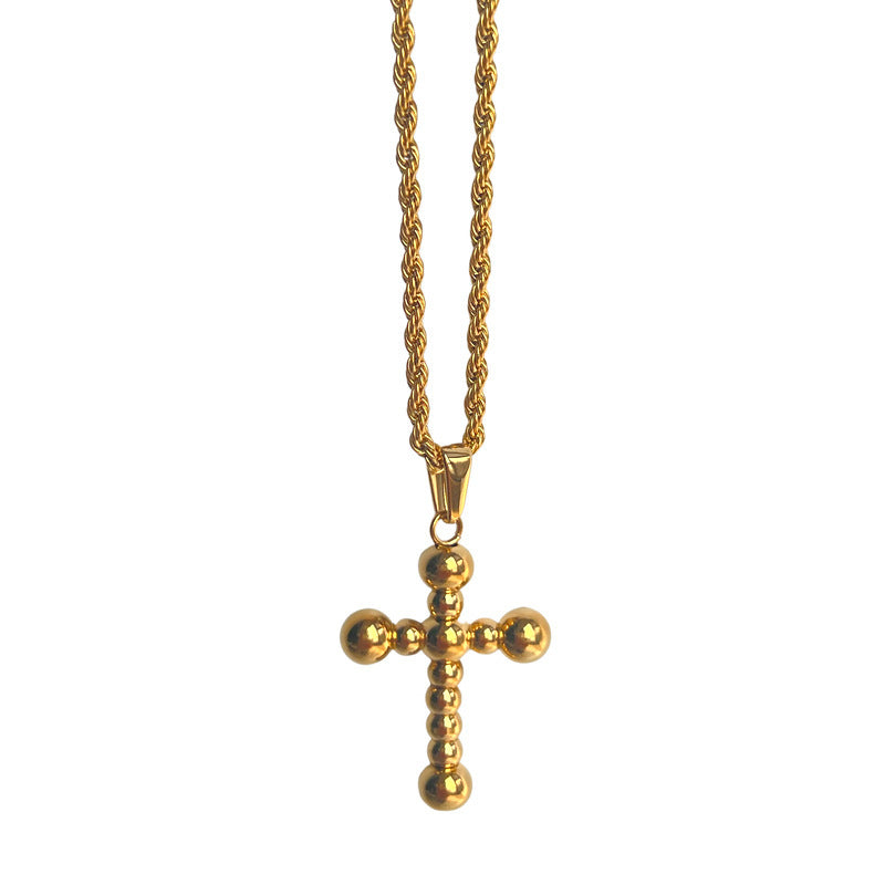 18k Real Gold Plated Titanium Steel Cross Sun Pendant Necklace - HD Wireless Product #5